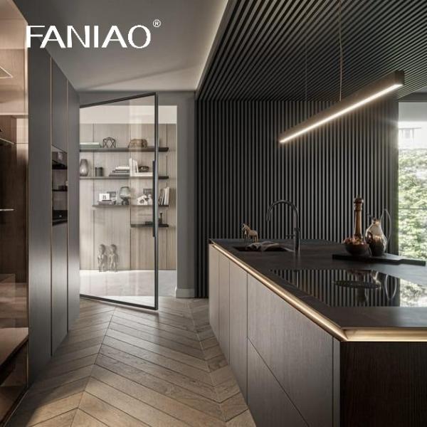 Wholesale Custom Kitchen Cabinet Melamine Luxury Villa Kitchen Cabinet