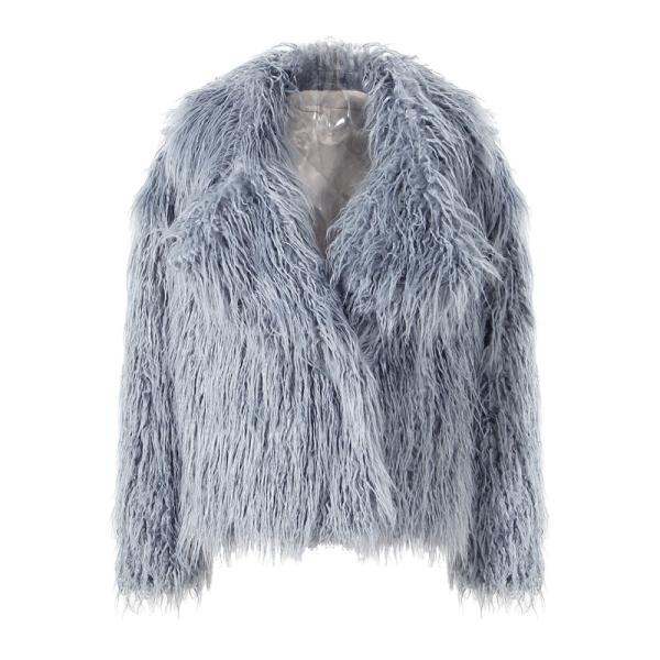 New Winter Style Fashion Woolen Faux Fur Collar Jackets Breathable Coated Fur Coat Women Winter
