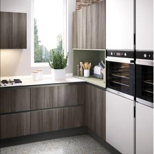 Melamine Finish Modern Modular Kitchen Cabinet L Shape Design