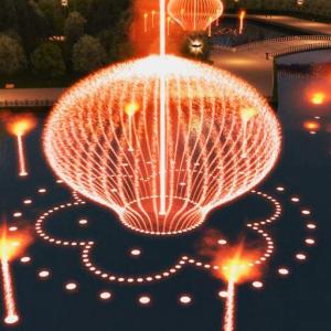 Ring bell shape music floating water fountain