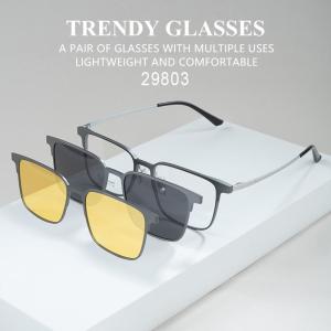 Business 3 In 1 Unisex Pure Titanium Aluminum Optical Glasses