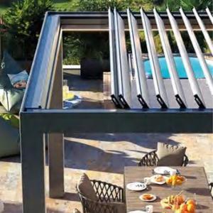 Outdoor patio intelligent retractalbe aluminum blade pergola