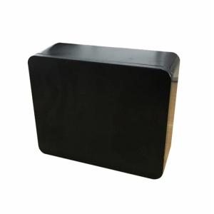 Matt Black Rectangular Metal Tin With Embossed Lid Tobacco Packaging