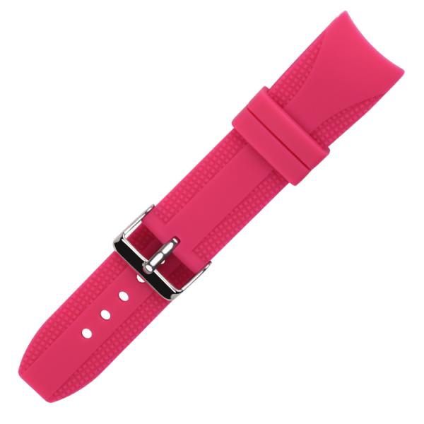 22mm Curved End Rubber Watch Strap , Tough Wristband For Smart Watch