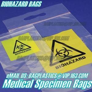 Biodegradable Material LDPE Biohazard Specimen Bag with Zipper, opaque Specimen