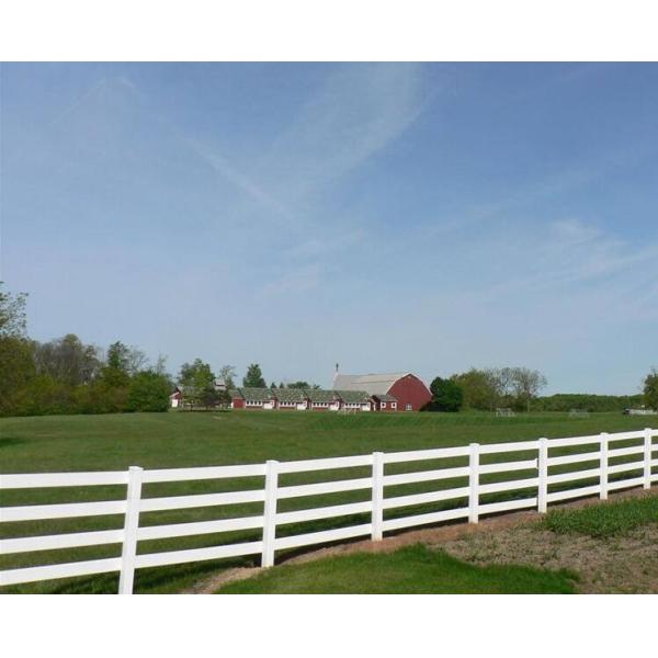2m Height White Color 4 Rails PVC Vinyl Horse Farm Fence