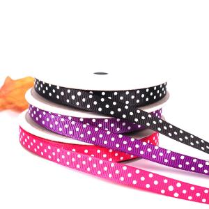 HOT SALE grosgrain polka dot ribbon printed grosgrain ribbon