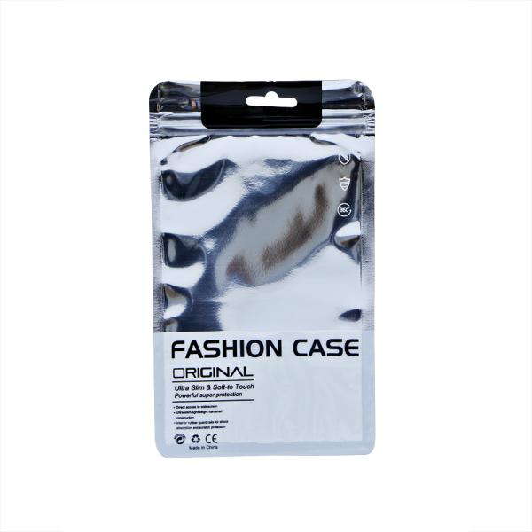 Custom Logo Silver Aluminum foil cable case packaging zipper bags for iPhone case packaging