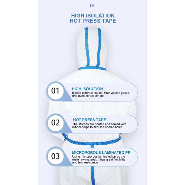 Ppe Medical Isolation Gown S-4XL Size For Work Protection