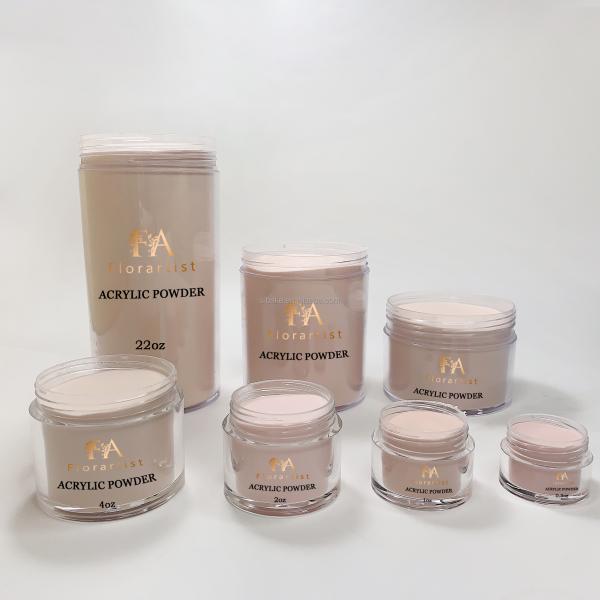 Custom logo Premium 2 in 1 Acrylic Powder Buttery Acrylic Powder 1oz 2oz 4oz 16oz with Rose Gold Lid