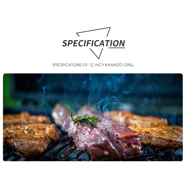 BBQ Outdoor Charcoal Smoker Easy Camping Fishing Mini Auplex Kamado 12inch Portable Ceramic Grill