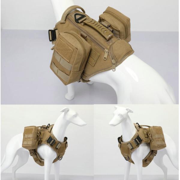 Plastic Tactical Dog Harness For Hiking Training Brown