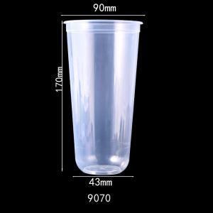Disposable Custom Logo U Shaped Plastic Cups 380ml 500ml 700ml Sizes
