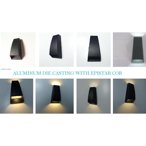 Matt Black Contemporary Double LED Outdoor Wall Lights Fixture Up & Down