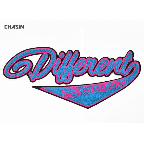 Buy 3D Effect Chenille Embroidery Patches Washable  Soft Hand Feeling at wholesale prices