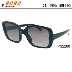 Fashionable design rectangle plastic sunglasses with UV 400 protection lens