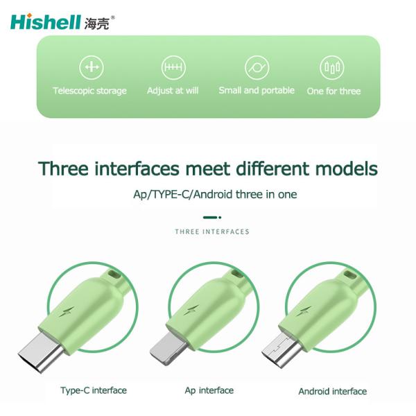 Portable ABS Retractable Cell Phone Charger , Antiwear C Type Mobile Charging Cable