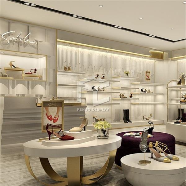 20mm Thick MDF Shoe Display Racks For Retail Store Monomer Design