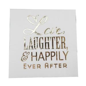 Gold Foil Cocktail Paper Napkins Serviettes Disposable For Weddings