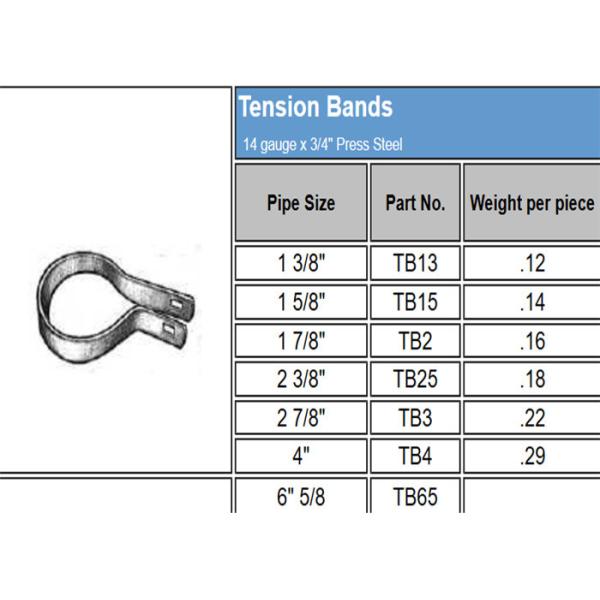42mm 3-1/2 Inch Galvanized Chain Link Fence Tension Band
