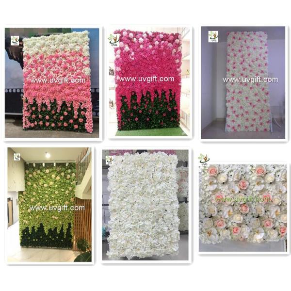 UVG wonderful flower wall backdrop with silk rose and hydrangea for wedding stage decoration CHR1132