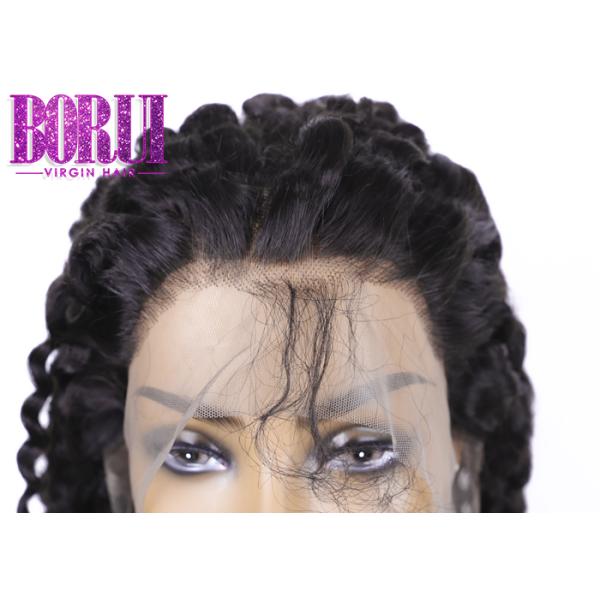 Full Lace HD Deep Curly Wig Human Hair , Pre Pluked Brazilian Human Hair Wigs