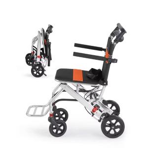 Airplane use Foldable manual light weight travel transport wheelchair