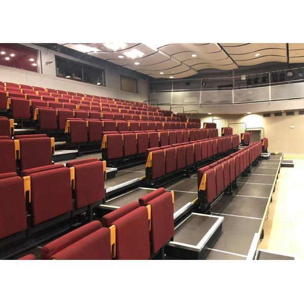 Art Venues Telescopic Tribunes Gym Bleacher Solid Structure With Upholstered