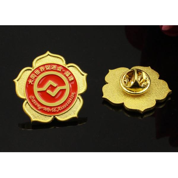 Zinc-alloy flower metal paint brooch pin golden color university school badges