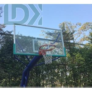 Outdoor Basketball Stand With Tempered Glass Backboard Inground Baketball Hoop