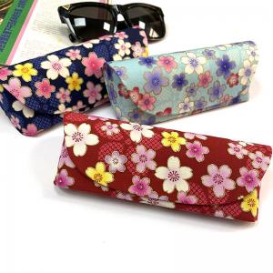 Quality Small floral canvas glasses bag, custom sunglasses box for sale