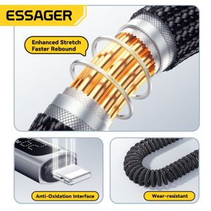 ESSAGER ES-X64 Type C To Lightning Iphone Fast Charger Data Cable 3A PD29W Led