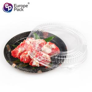 Disposable high quality takeaway plastic sushi food container with lid