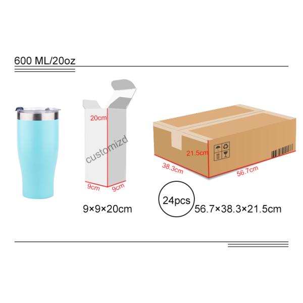 20 oz 18/8 Stainless Steel Vacuum Insulated Tumbler Travel Mug Water Bottle Coffee Cup Camping Thermoses with Seal Lid w/Straw