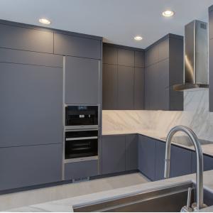 Modern Style Matt Gray PVC Paint Kitchen Cabinet