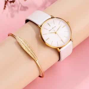 Waterproof 3ATM Ultra Thin Quartz Watch 36mm Women'S Watch Gift Set