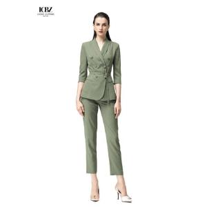 Fashion Custom Cotton Double Breasted Suit Clothing Pants for Women Ladies