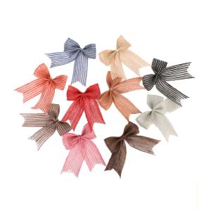 Factory Direct Sale 3.8Cm Fish Silk Hemp Bow Christmas Decoration Bow Minimalist