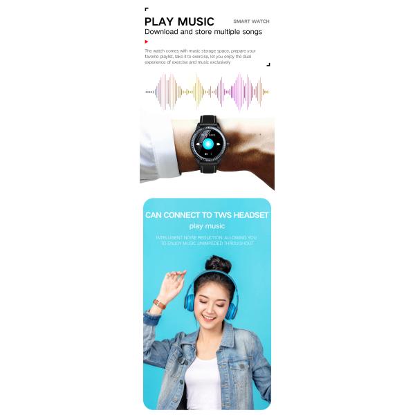 Multifunction Sport Music ECG Smart Watch IP67 Waterproof 1.28 Inch