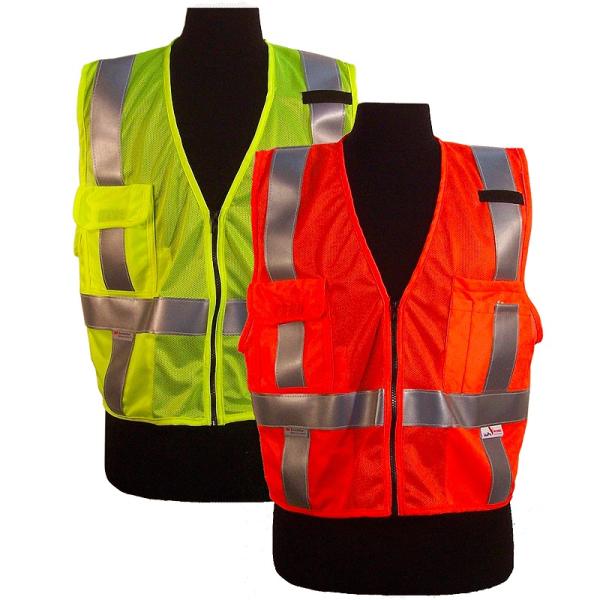 Comfortable High Reflective Safety Vest , Attractive Style Red Safety Vest