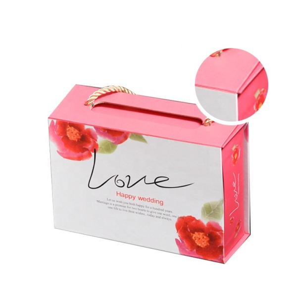 Buy Fashion Classic Cardboard Gift Box With Handle For Cosmetic / Perfume at wholesale prices