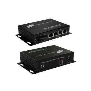 Quality 60km Optical To Ethernet Media Converter One Fiber Four POE for sale