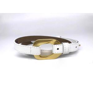 White 18mm Womens Fashion Leather Belts Alloy Buckle