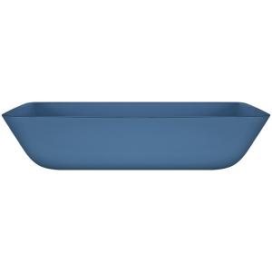 Handmade Toughened Glass Sink Matt Vessel Light Blue Vanity Rectangular