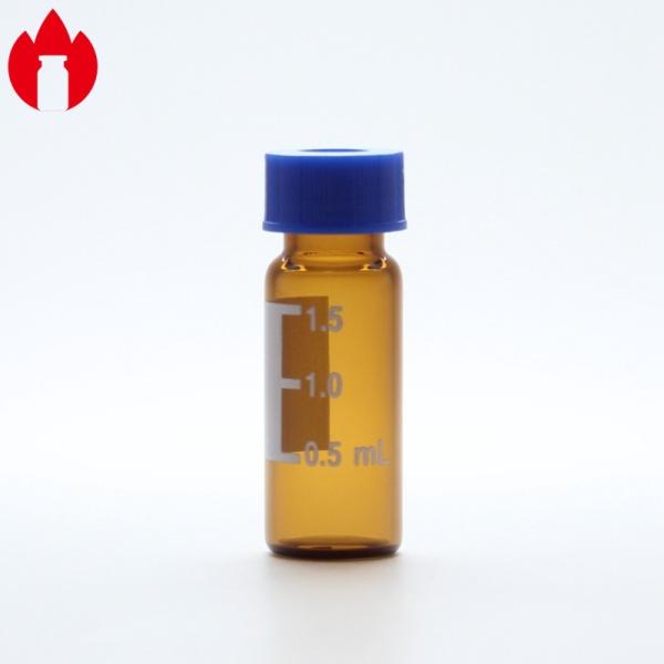 1.5ml Amber Screw Mouth Glass Vial With 9-425 Plastic Cap Laboratory