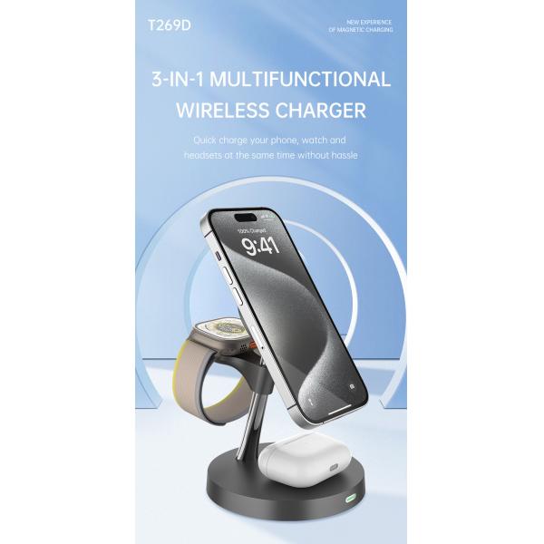 Wireless Charging Station With Night Light Over Current Protection CE/FCC/RoHS Certified