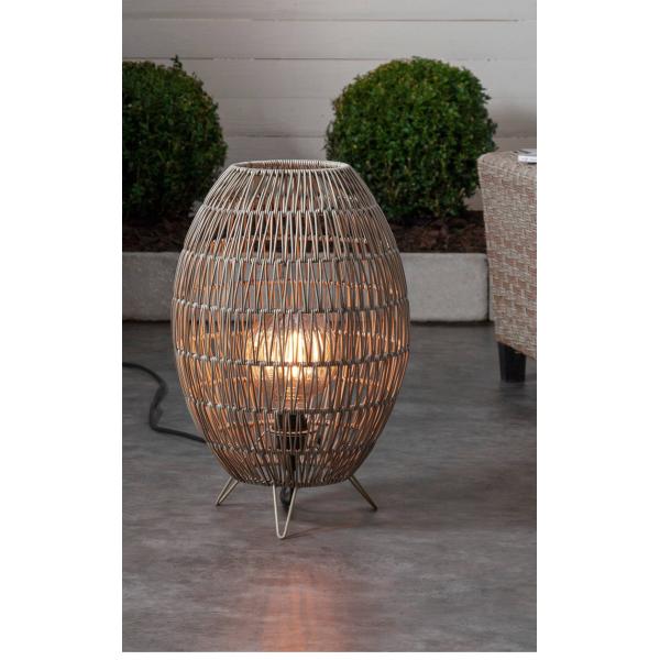 Ip44 LED Rattan Standing Lamp Shade For Garden Swimming Pool