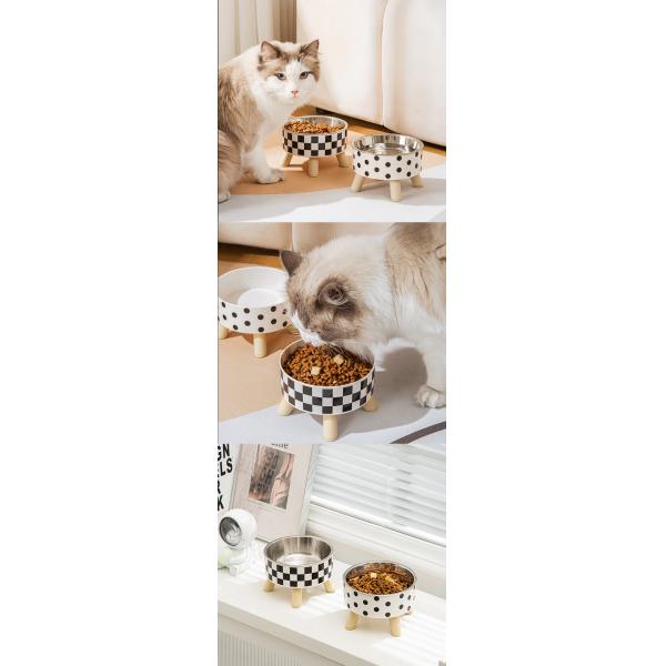 Pet Stainless Steel Elevated Single Bowl Anti-Upset Non-Slip Bowl Large Capacity Anti-Cervical Spine Dog Food Bowl