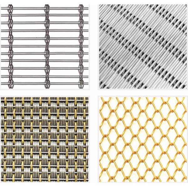 2mm Thick Stainless Steel Decorative 1x1m Woven Wire Mesh Curtain Sheet