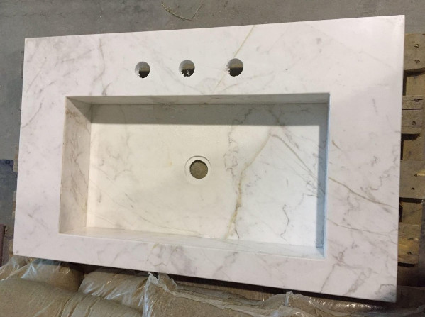 Pure White Artificial Quartz Stone Bathroom Washing Basin China manufacture Quartz wash basin